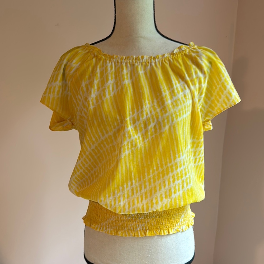 MICHAEL Michael Kors Yellow and Cream Top